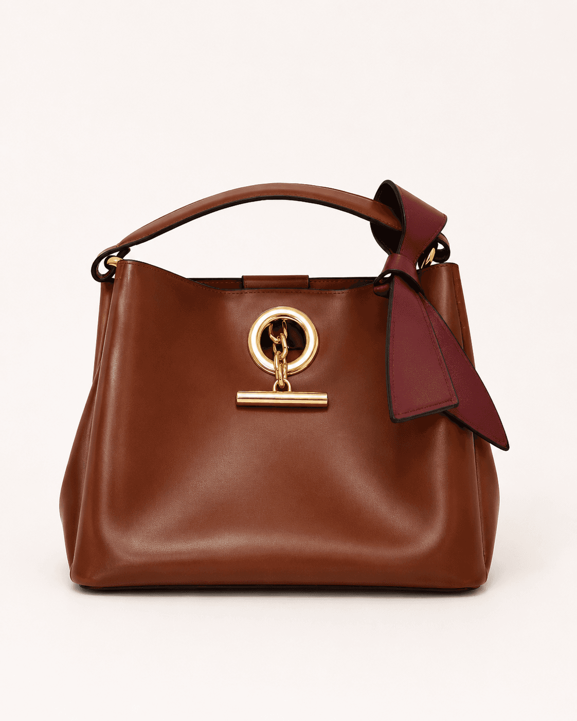 Maison Chestnut Brown Structured Satchel Bag