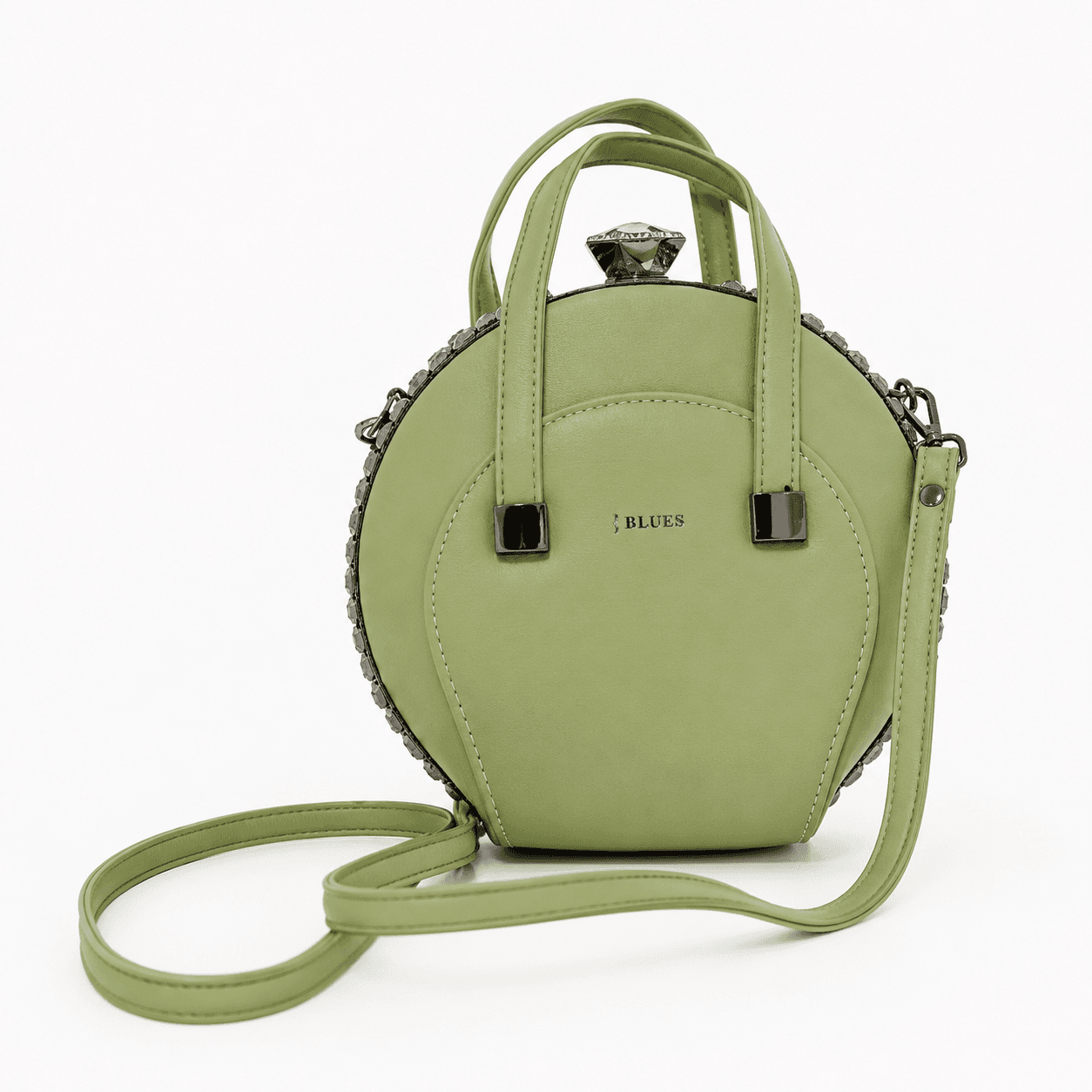 Olivea Sage Green Round Mini Sling Bag