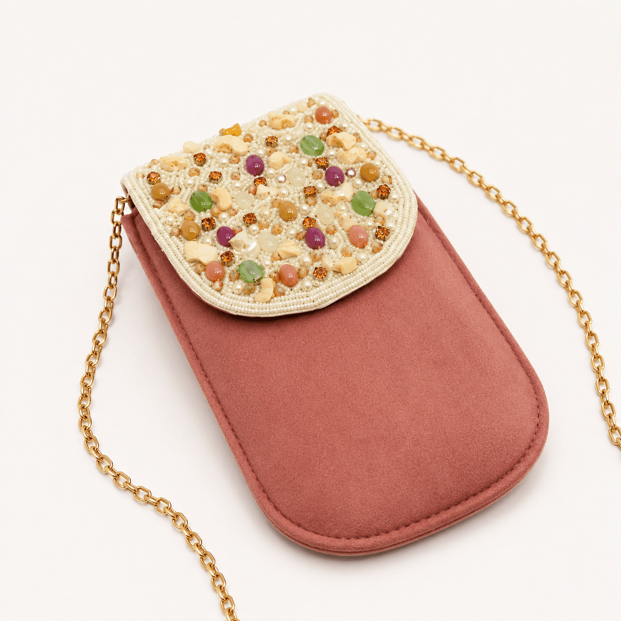 Florena Dusty Rose Cream Floral Floral Pouch Sling