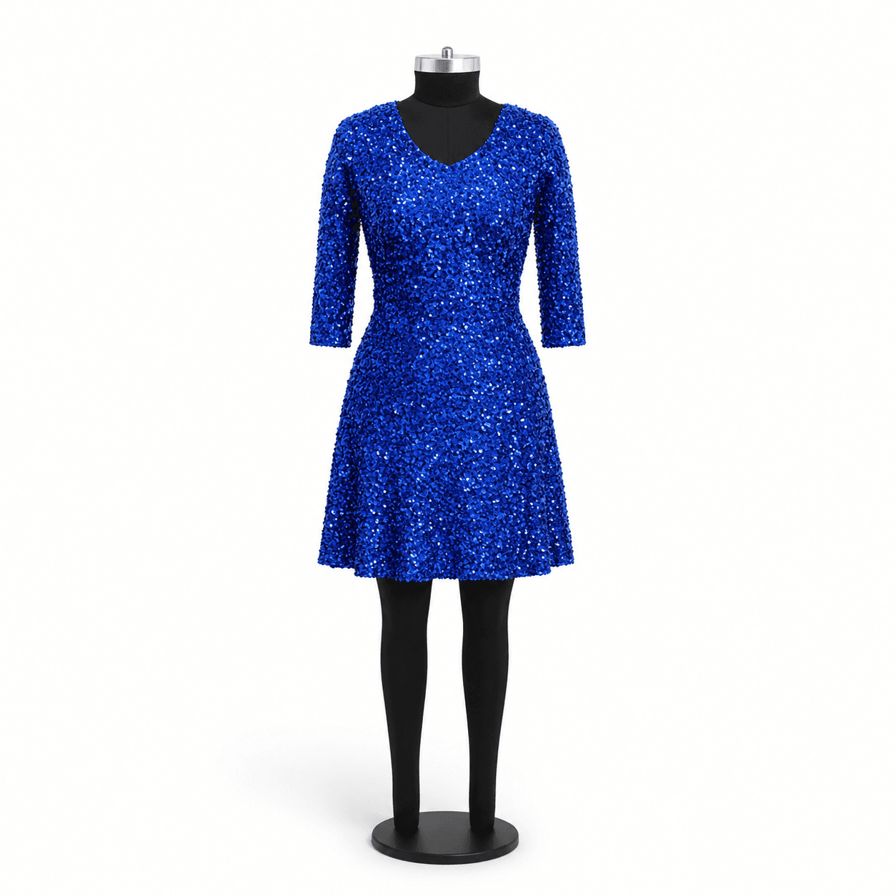 Royal Blue Sequin Long Sleeve Mini Dress