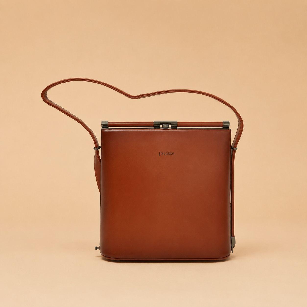 Bruna Brown Vertical Sling Bag