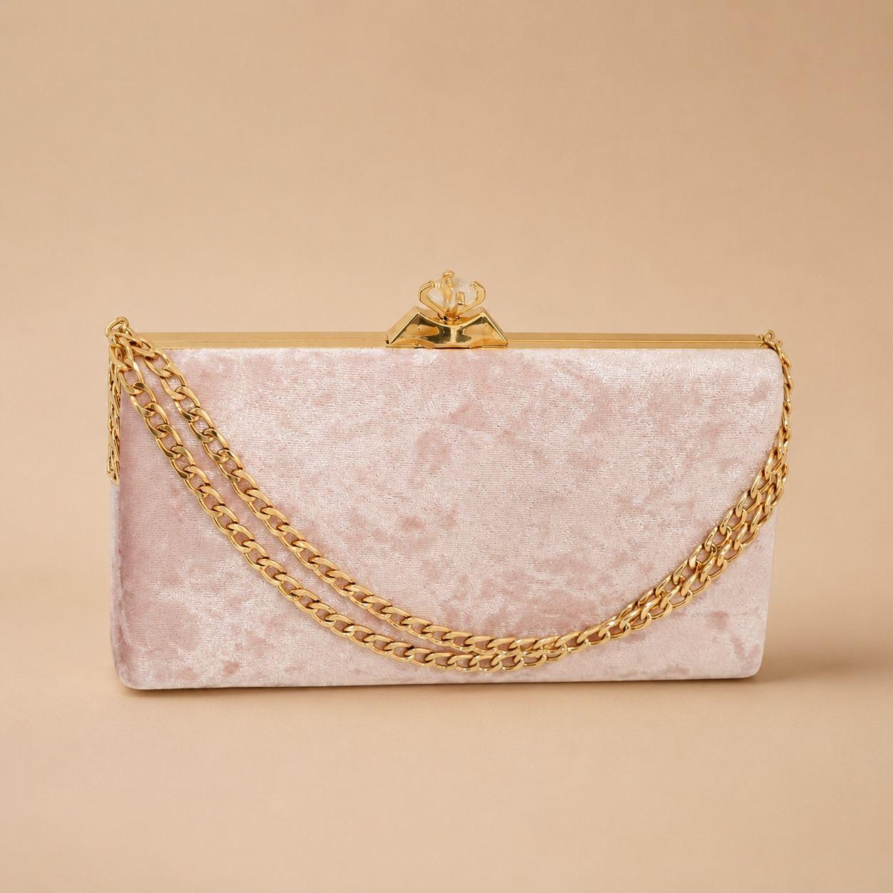 Opaline Light Pink Marble Finish Clutch