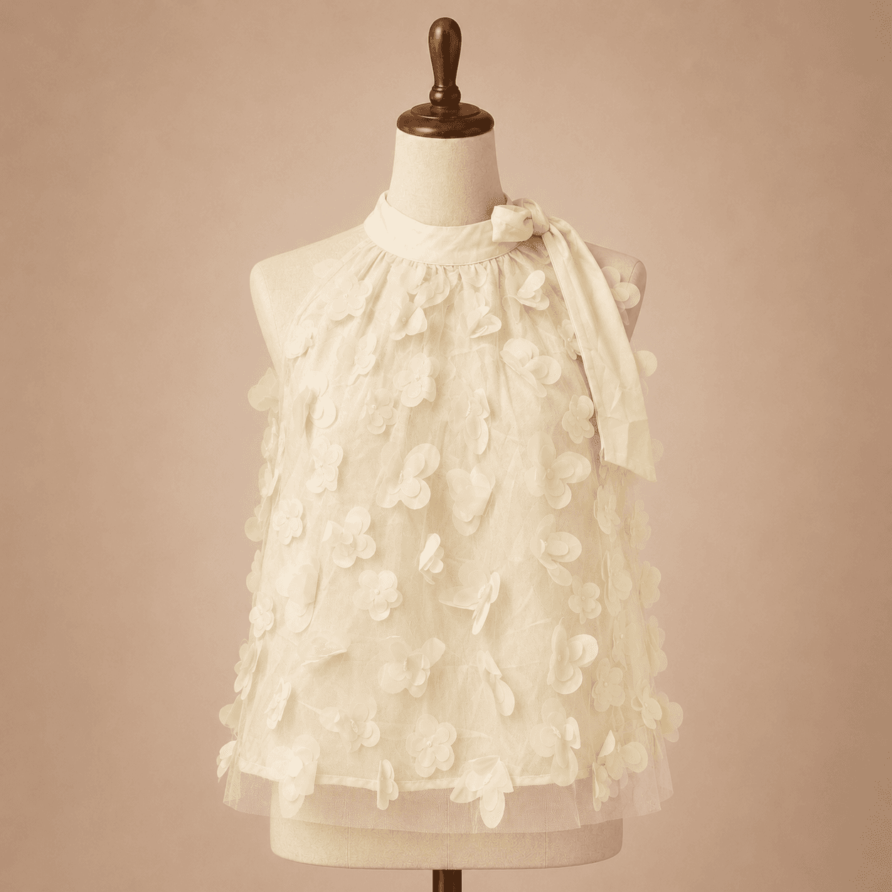 Ivory Feather Halter Top