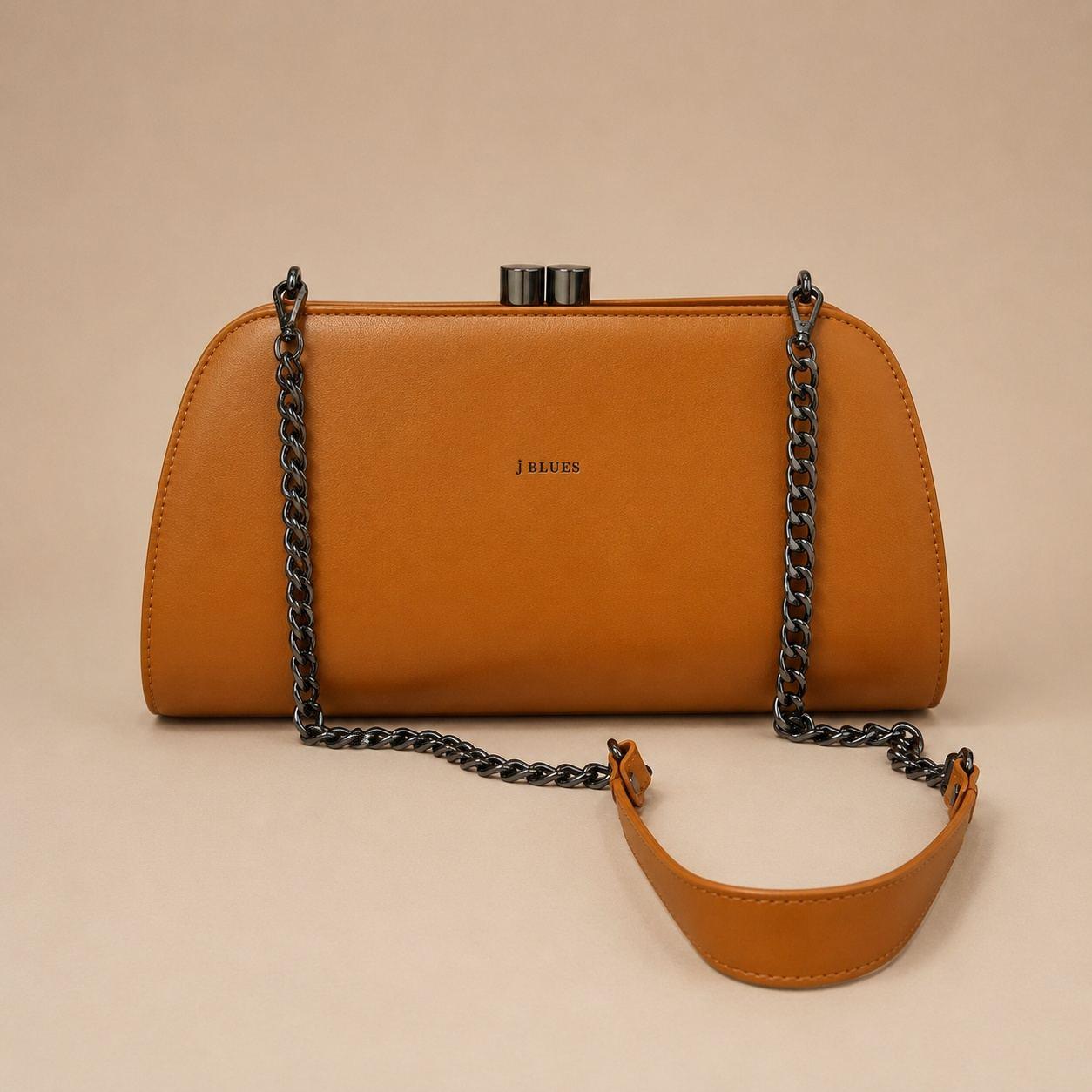 Tavora Tan Brown Chain Crossbody Bag