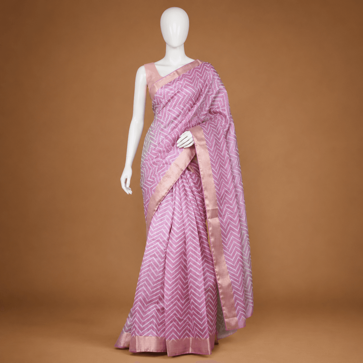 Blush Pink Printed Daily Ease Saree
