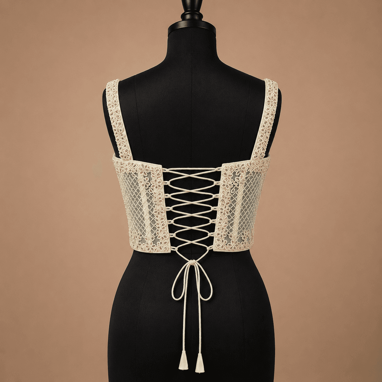 Ivory Cutwork Corset Designer Blouse