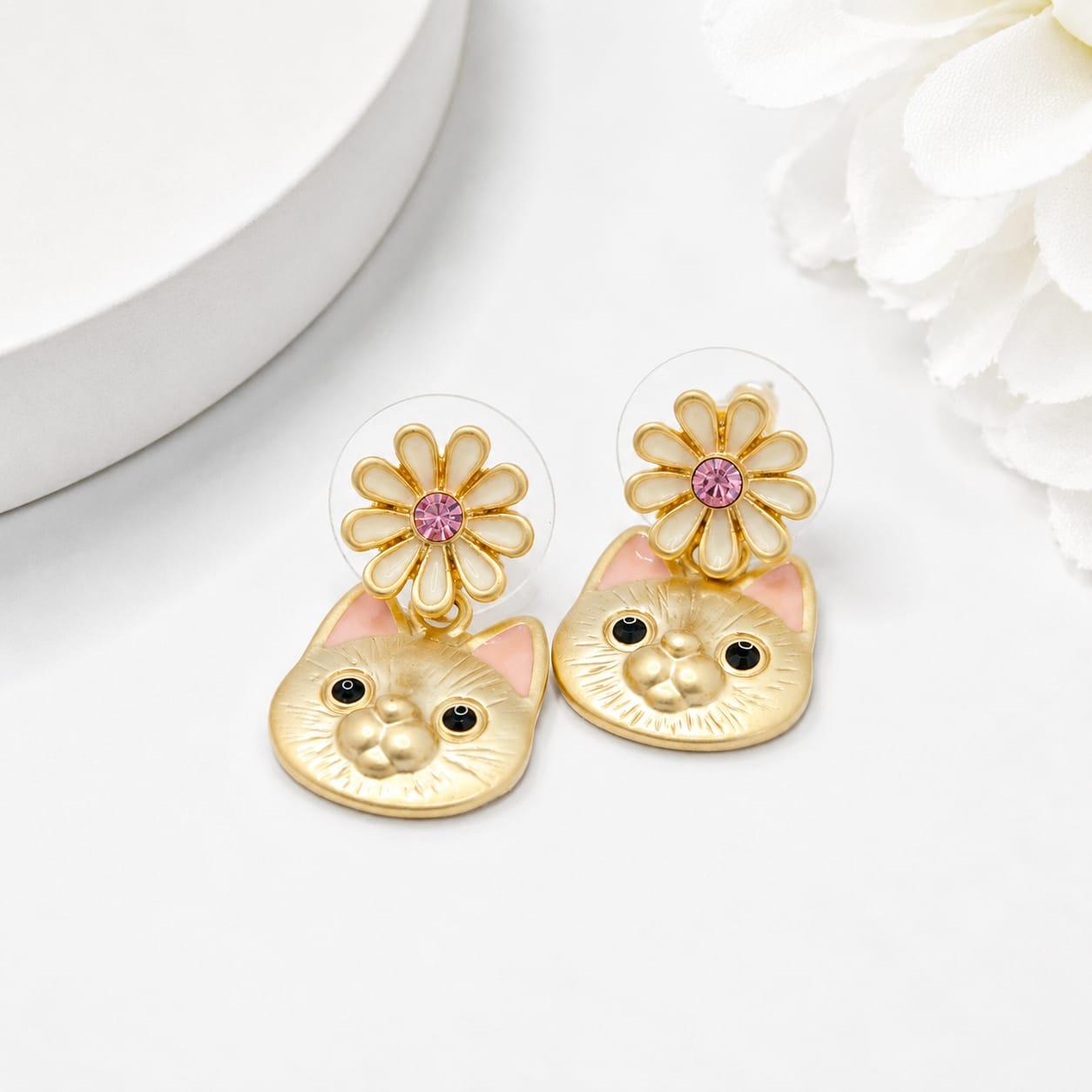 Smile Flower Drop Earrings