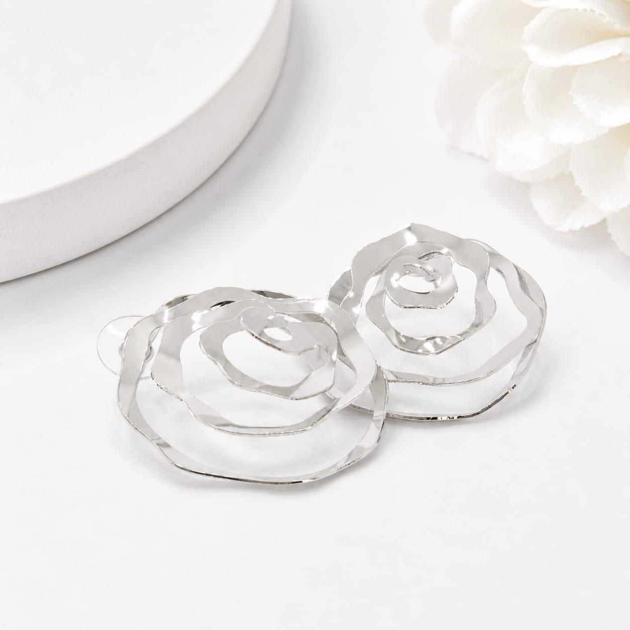 Clear Rose Stud Earrings