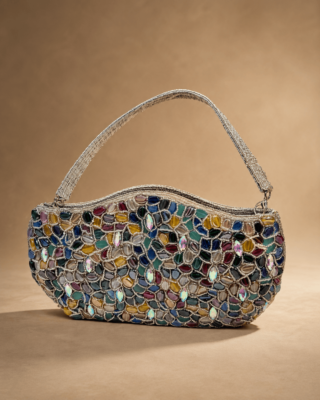 Mint Multicolor Embellished Shoulder Bag