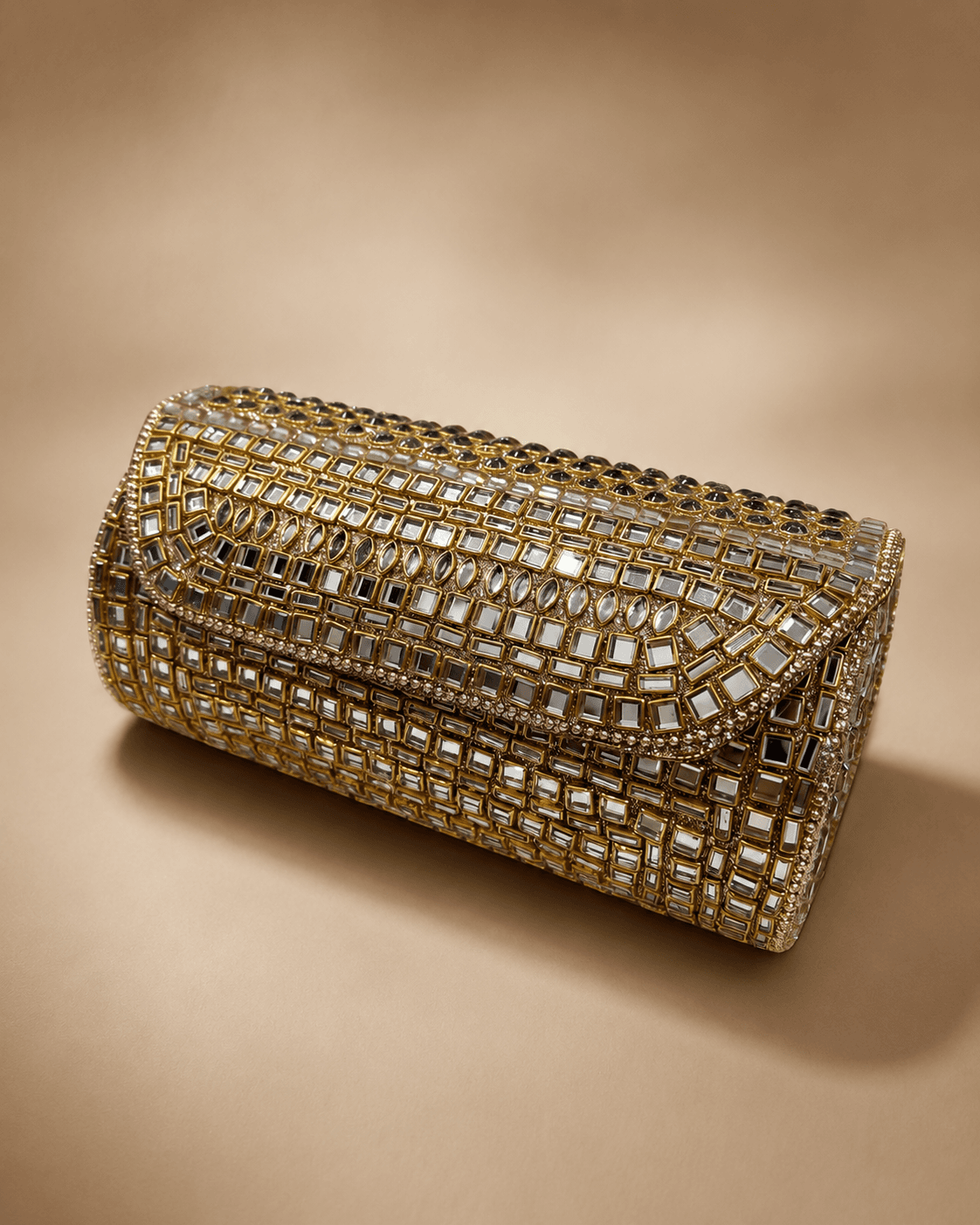 Gold Stone Embellished Clutch
