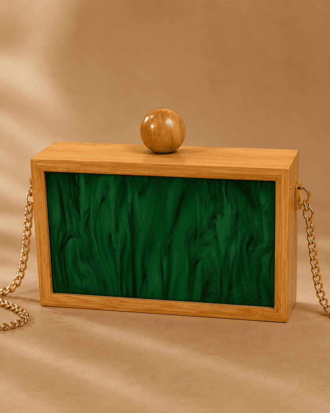 Green Velvet Box Clutch