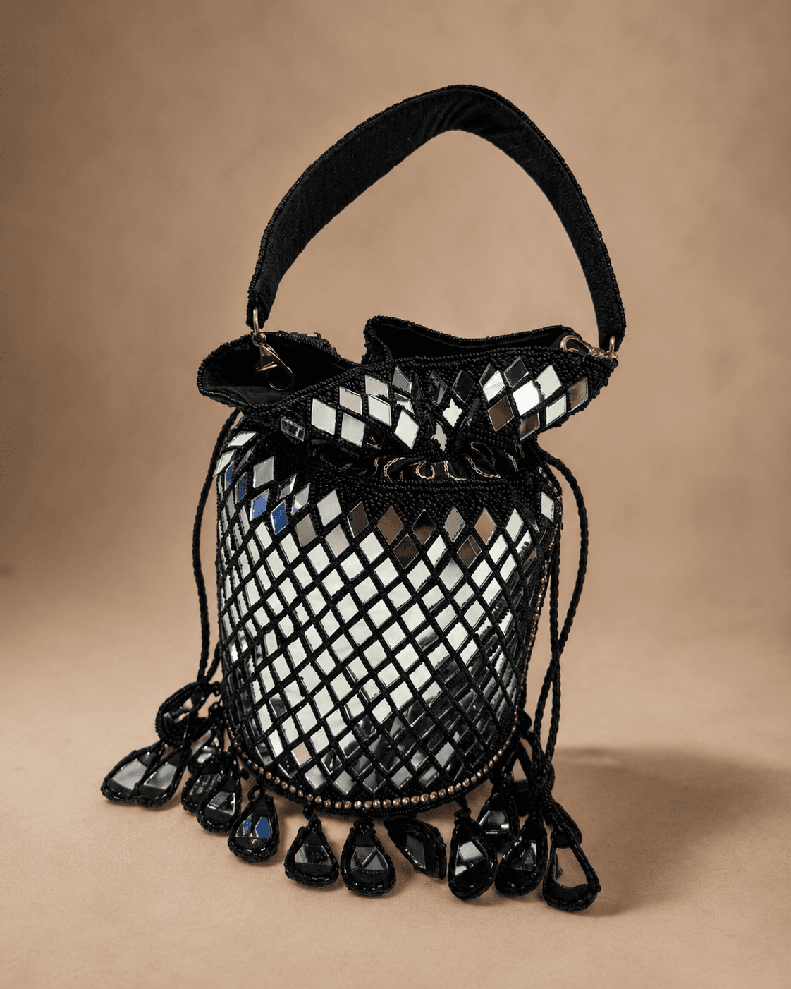 Black Mesh Potli Bag