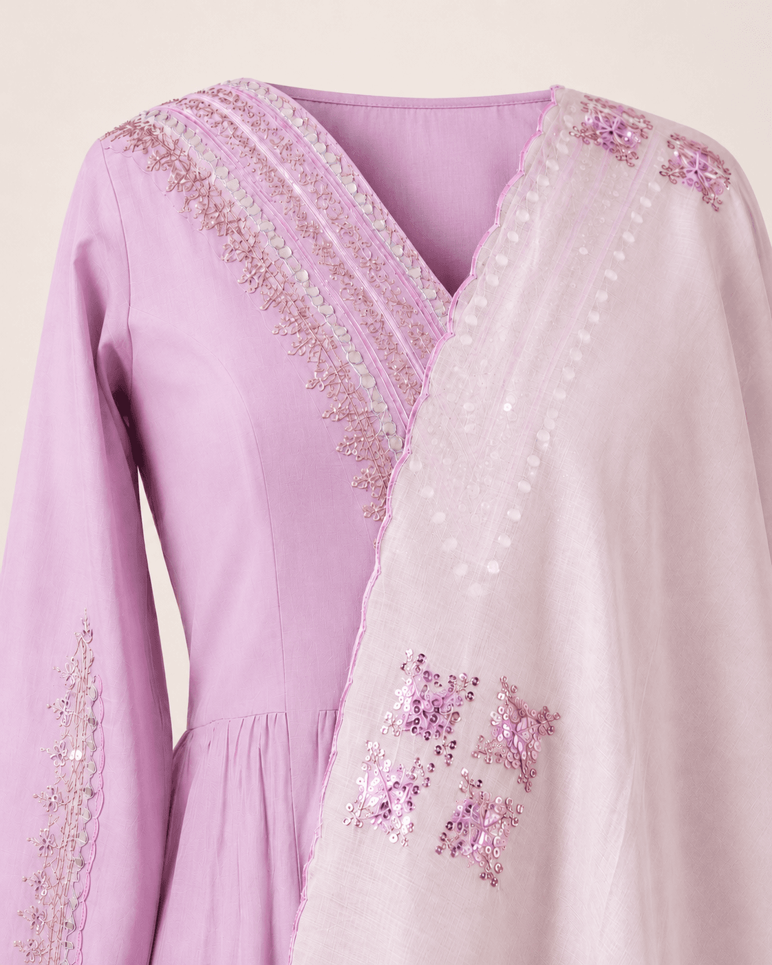 Lilac Embellished Kurti