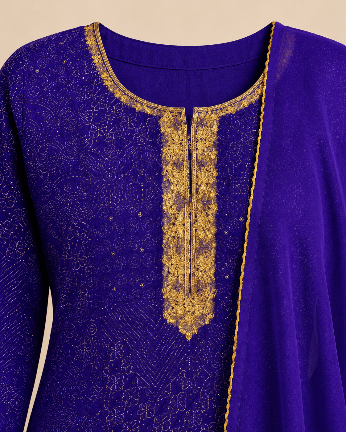 Purple Asymmetric Kurti Set