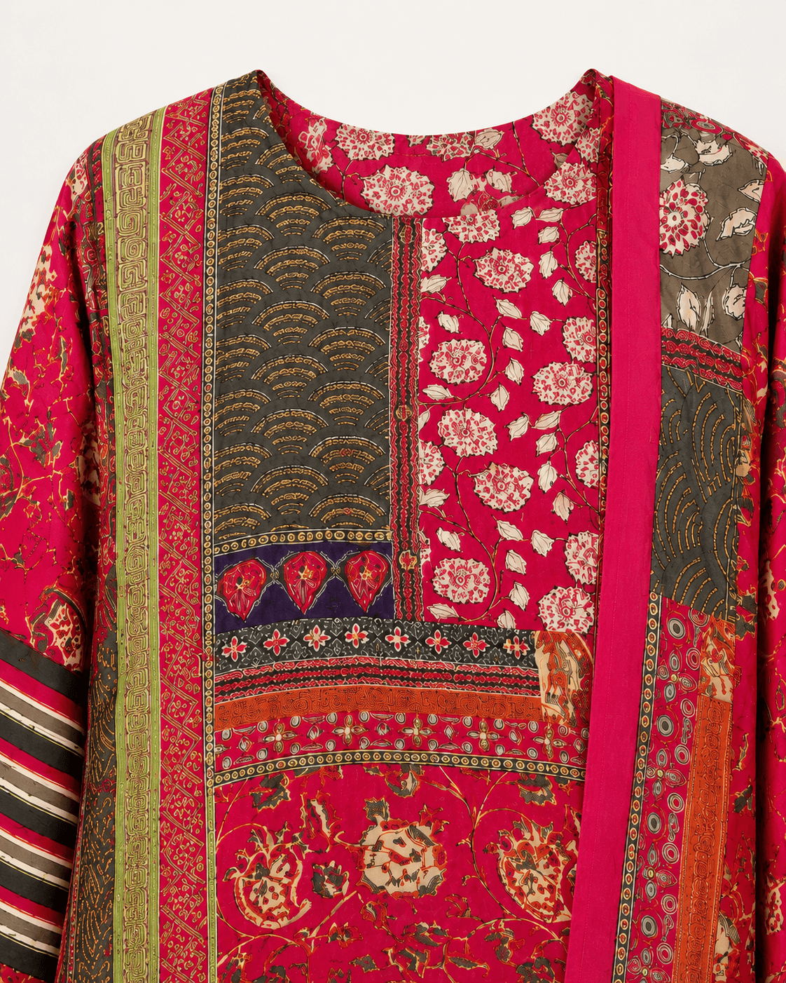 Magenta Printed Kurti Set