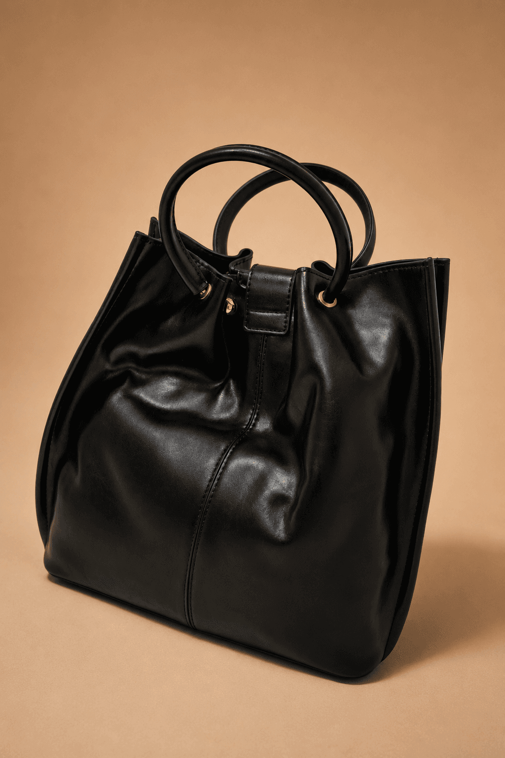 Black Drawstring Tote Bag