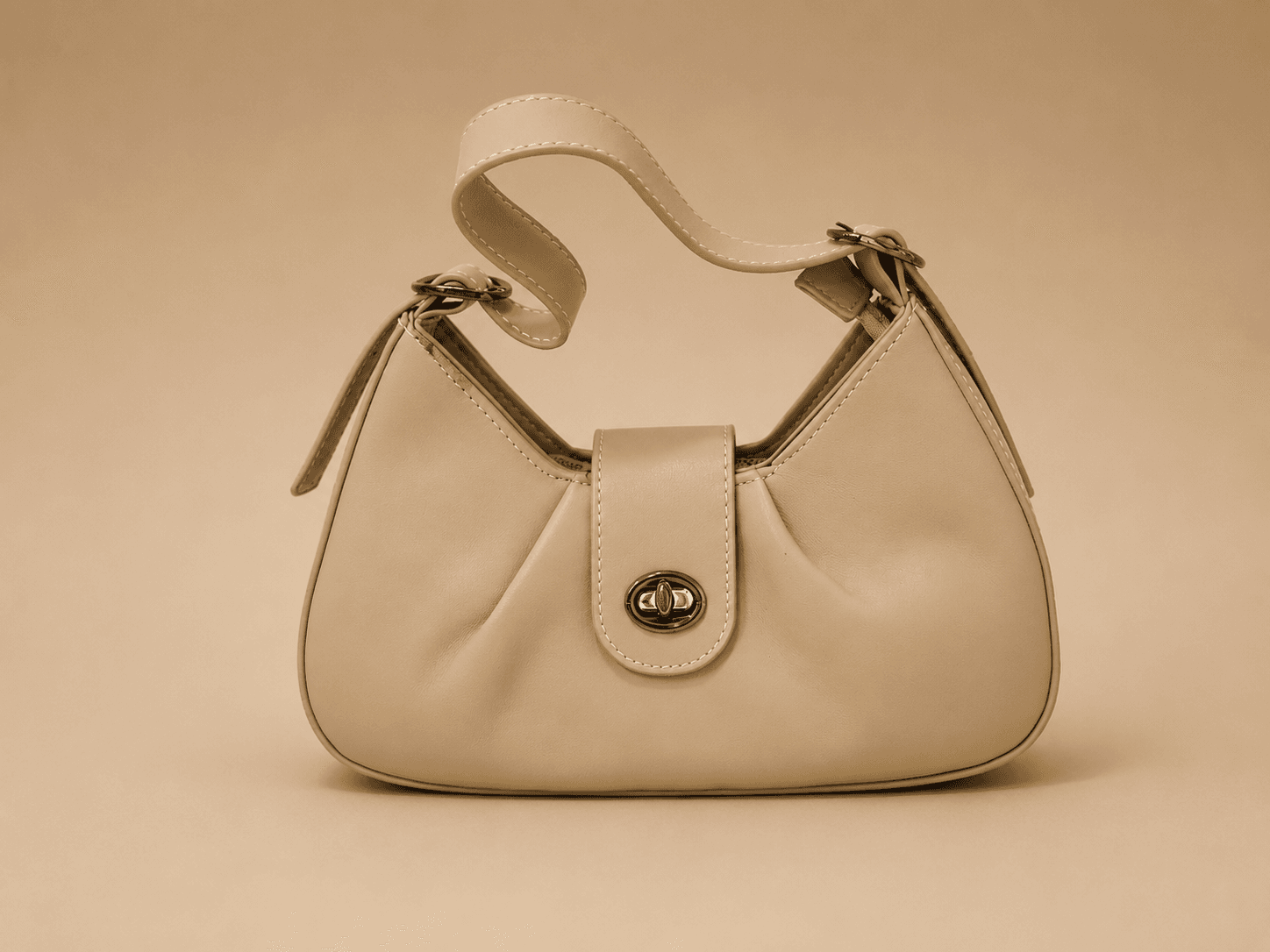 Cream Mini Hobo Bag