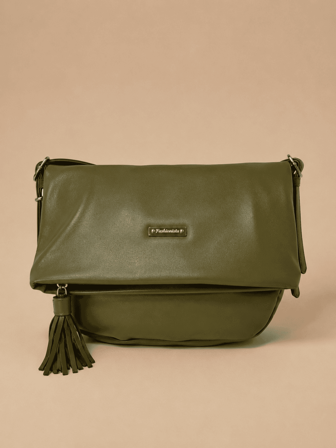 Olive Foldover Crossbody Bag
