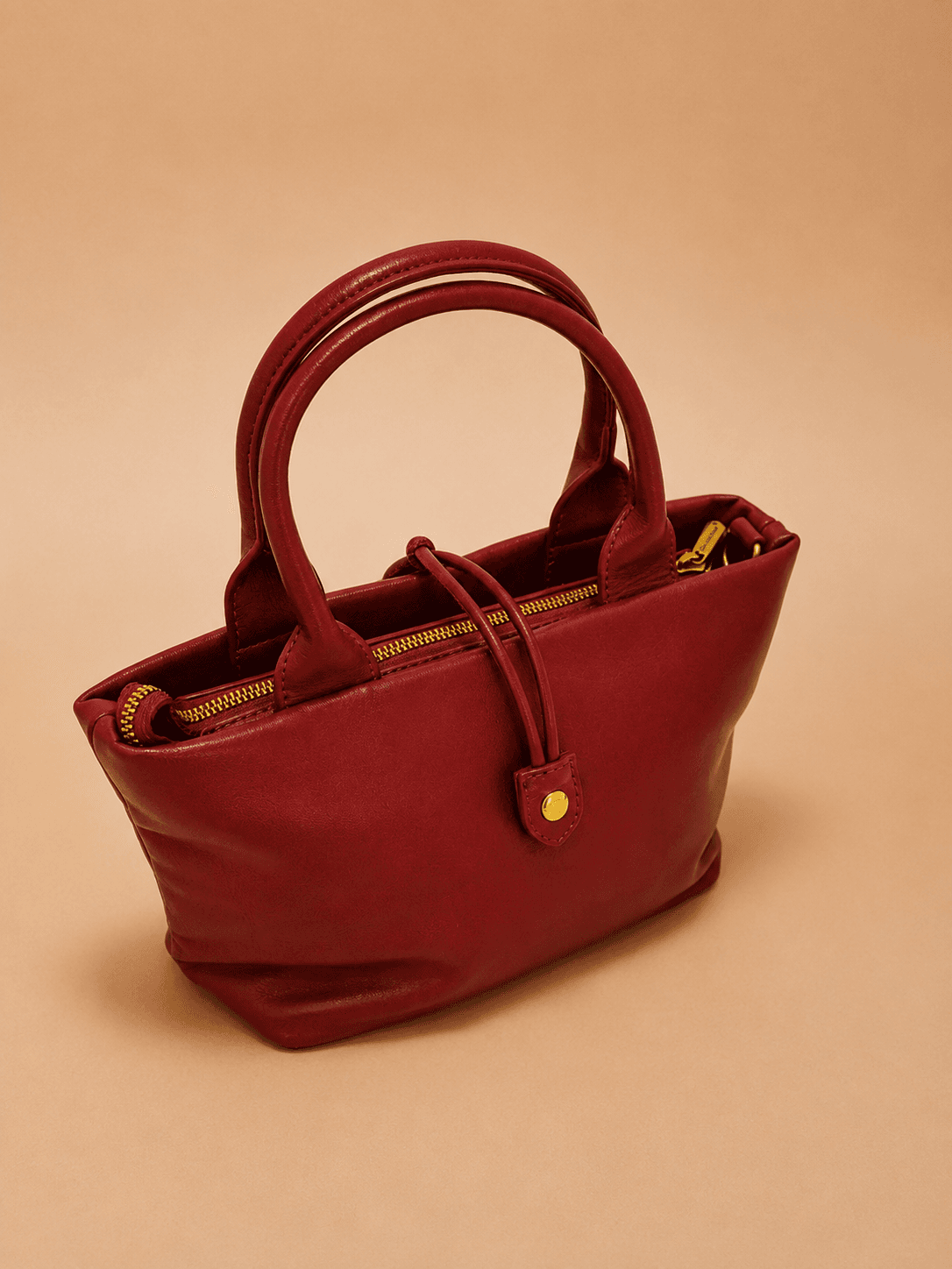 Burgundy Toggle Mini Tote