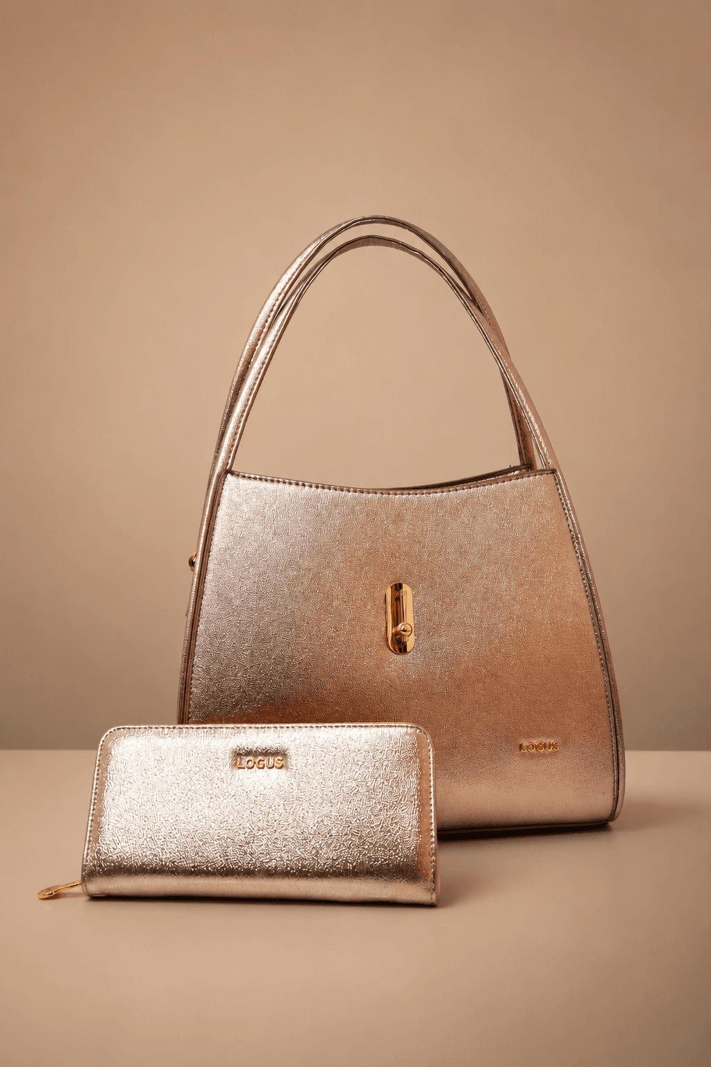 Rose Gold Tote and Wallet Set