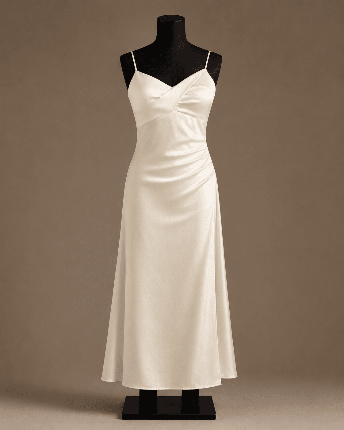 Ivory Satin Slip Maxi Dress