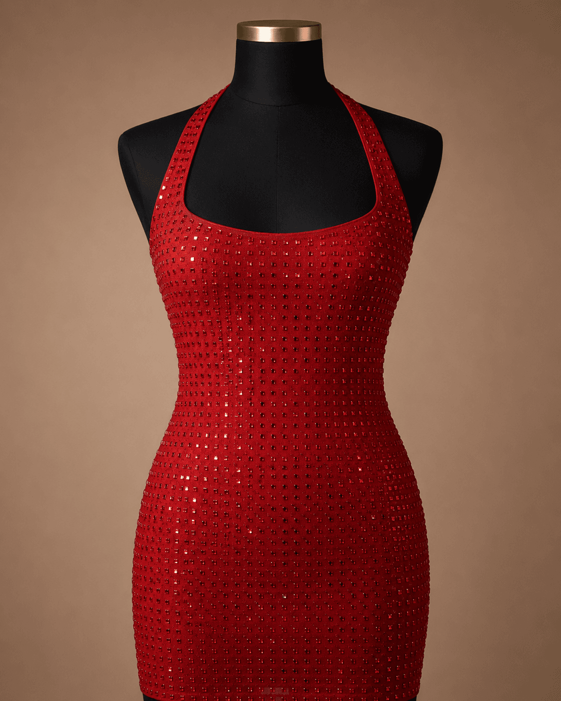 Red Crystal Mini Dress