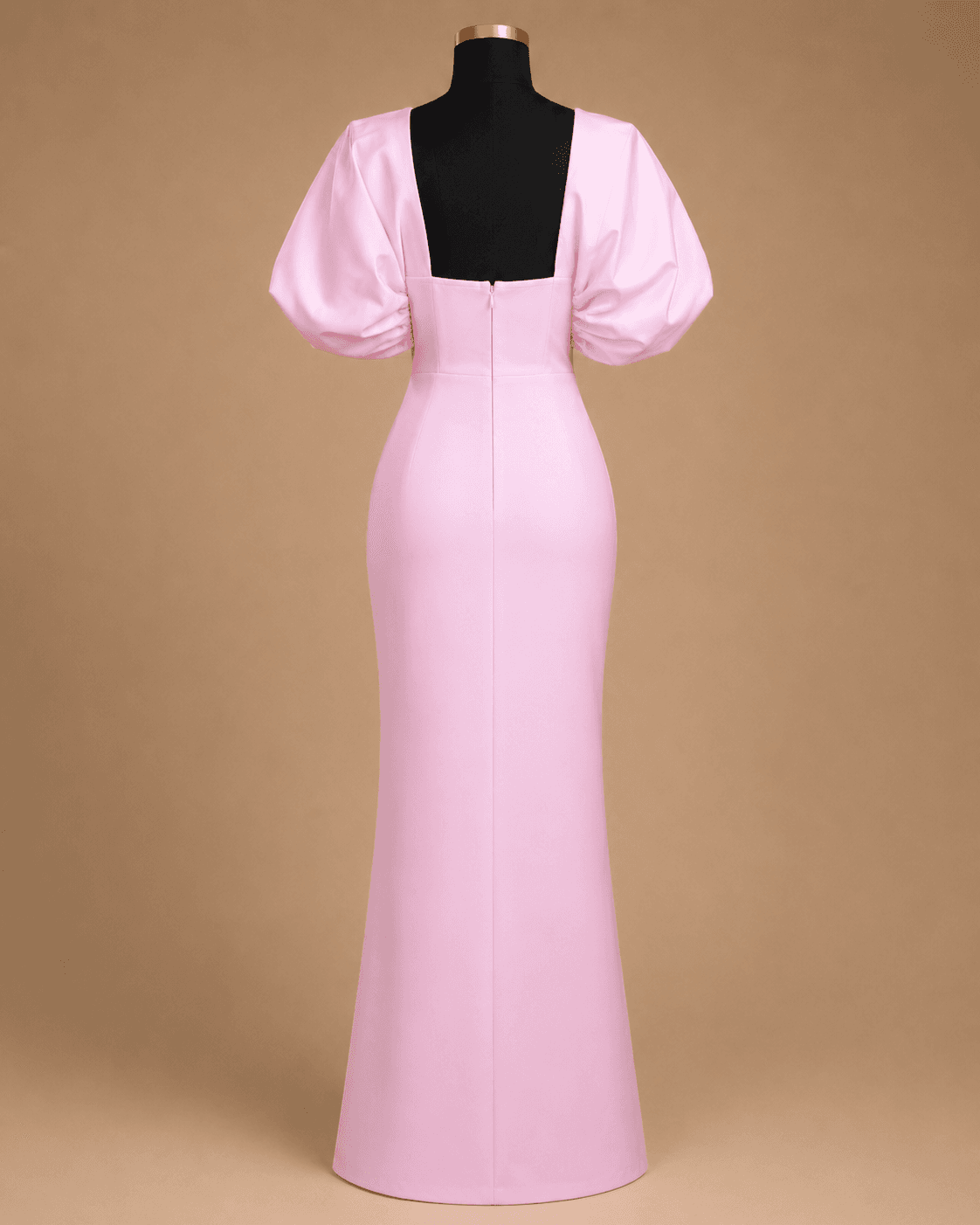 Pink Sculptural Sleeve Gown