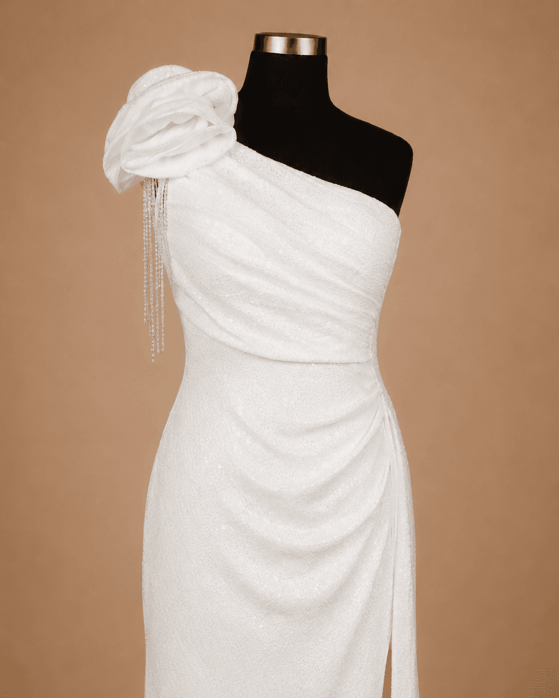 White One Shoulder Gown