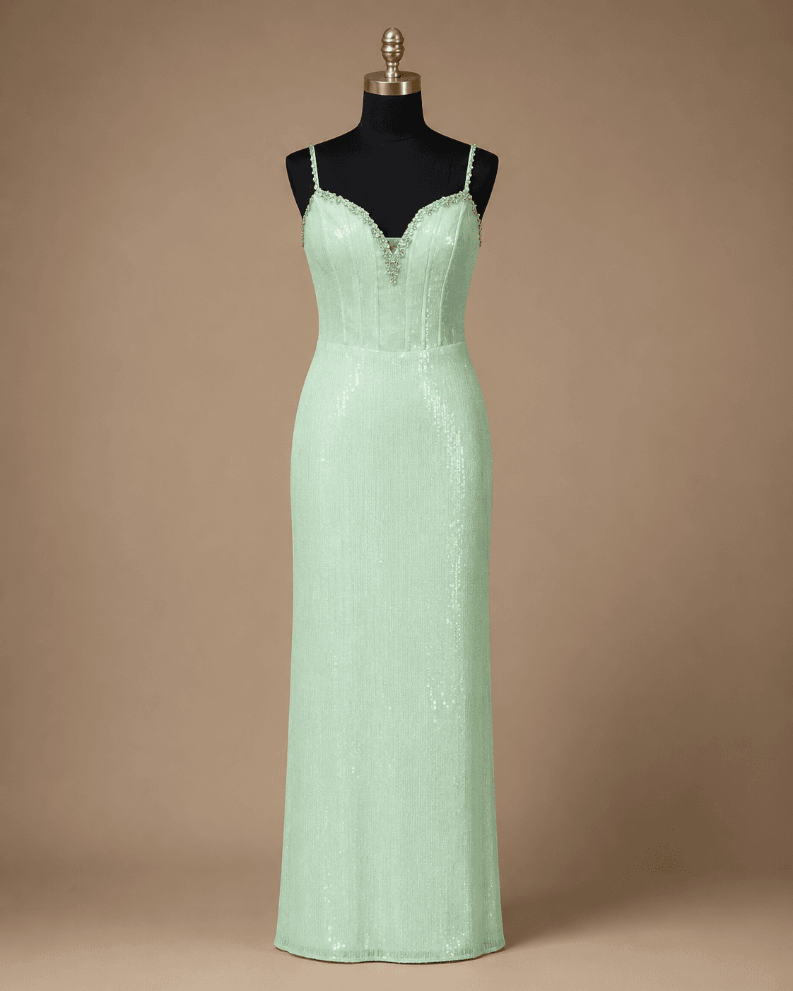 Mint Green Corset Evening Gown