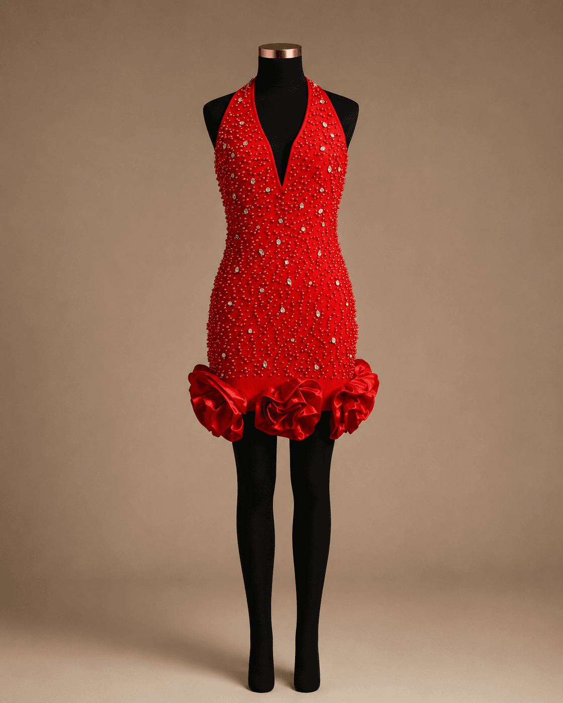 Red Ruffle Mini Dress