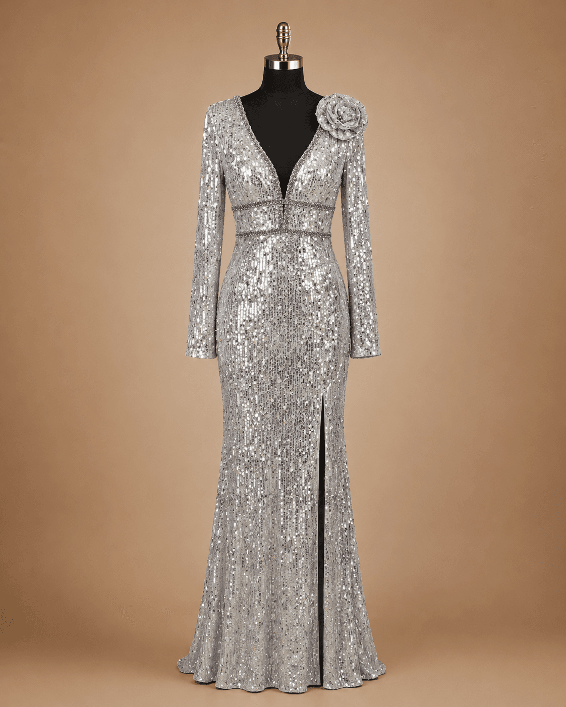 Silver Blazer Evening Gown