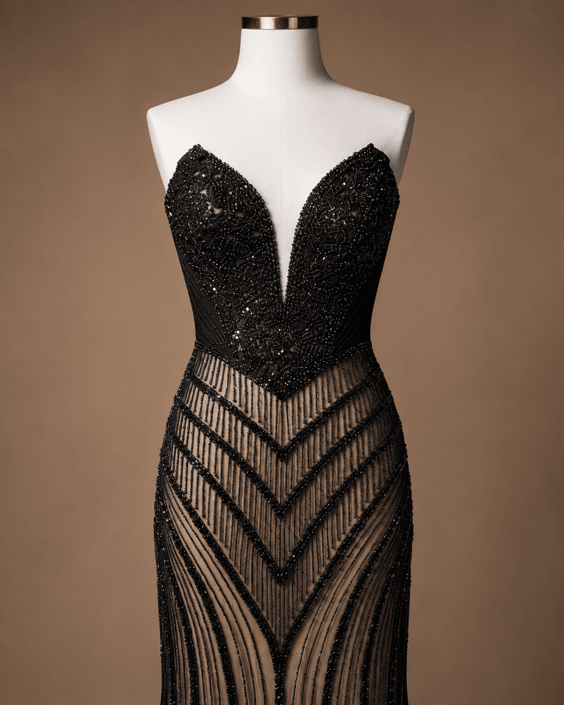 Black Sheer Mermaid Gown