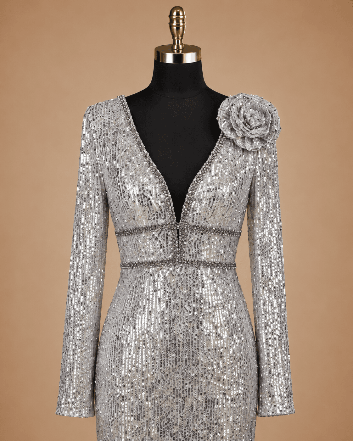 Silver Blazer Evening Gown