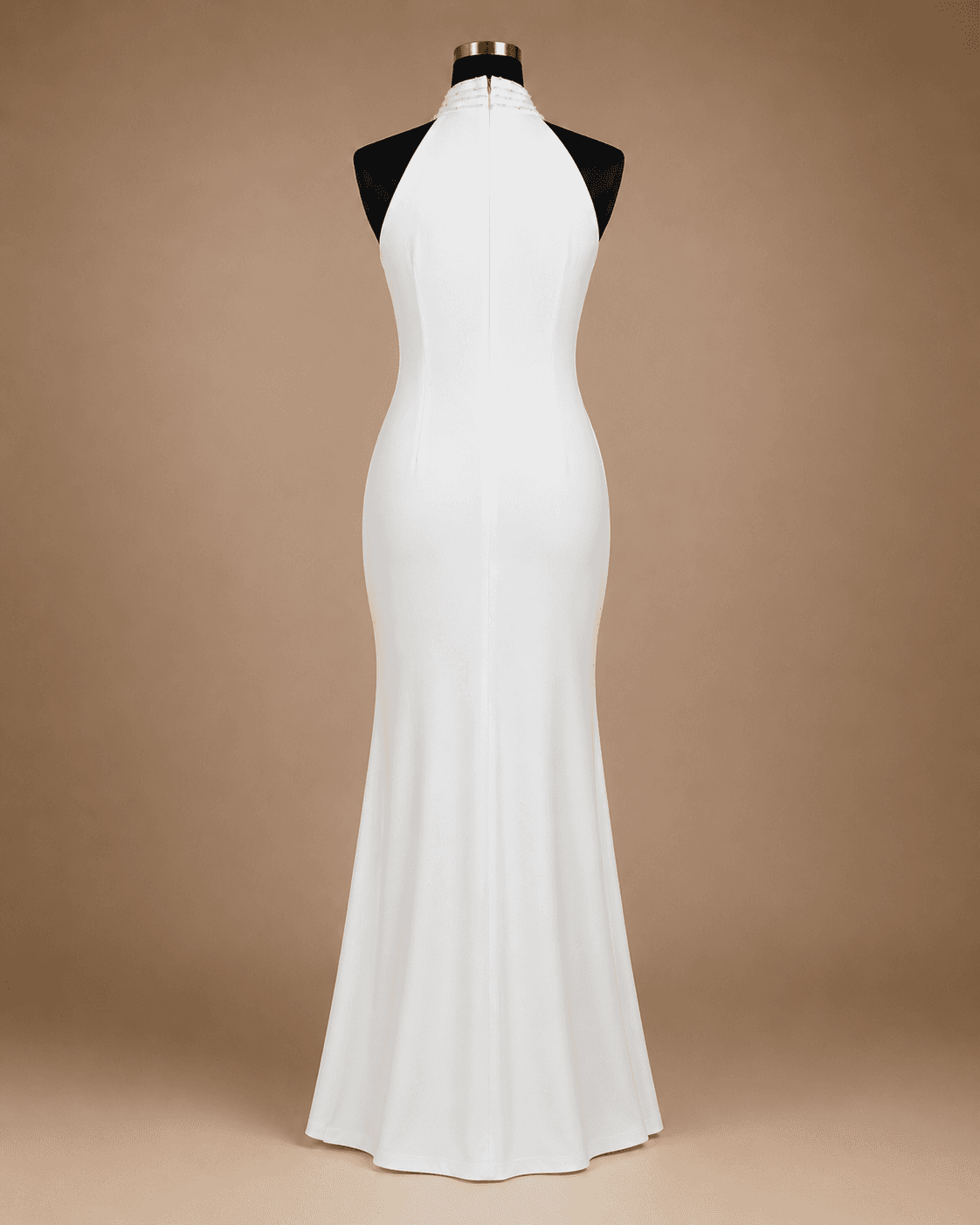 White Draped Halter Gown