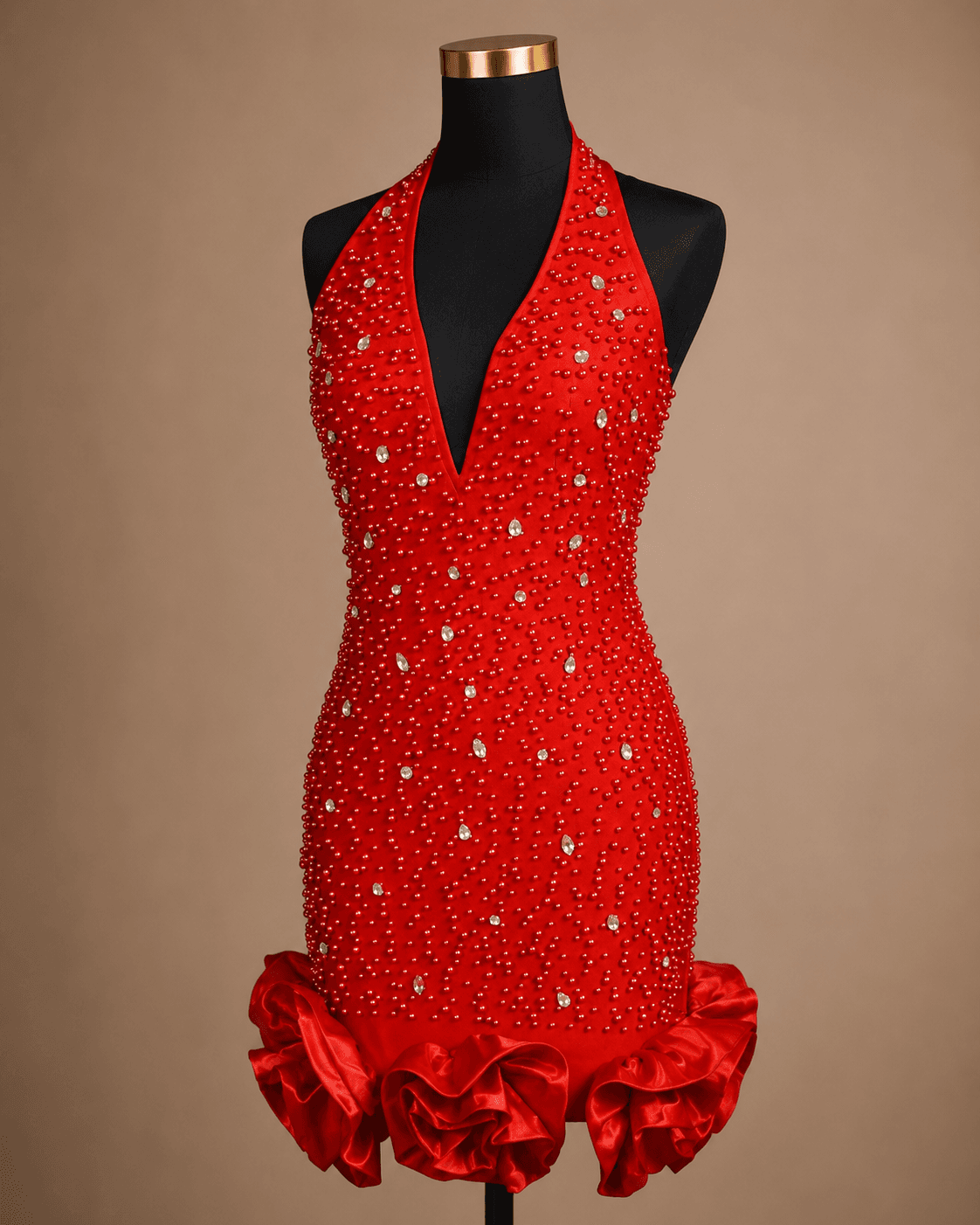 Red Ruffle Mini Dress