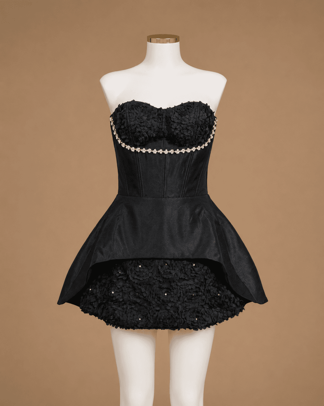 Black Peplum Mini Dress