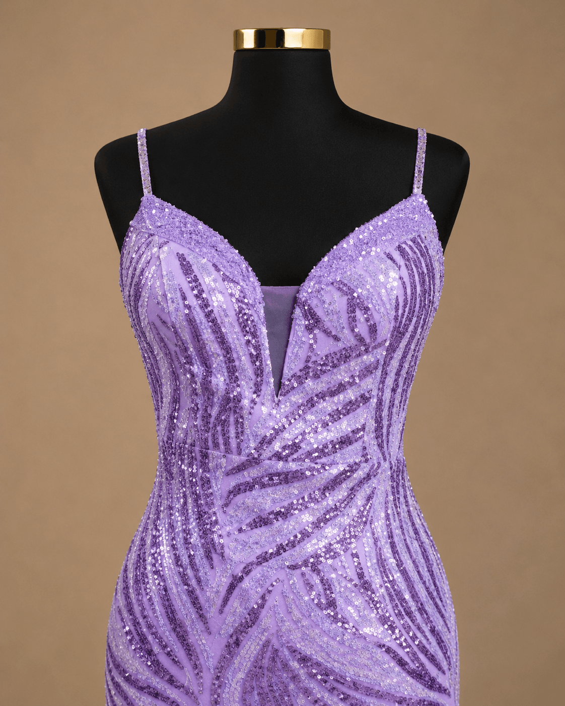 Purple Ruched Evening Gown