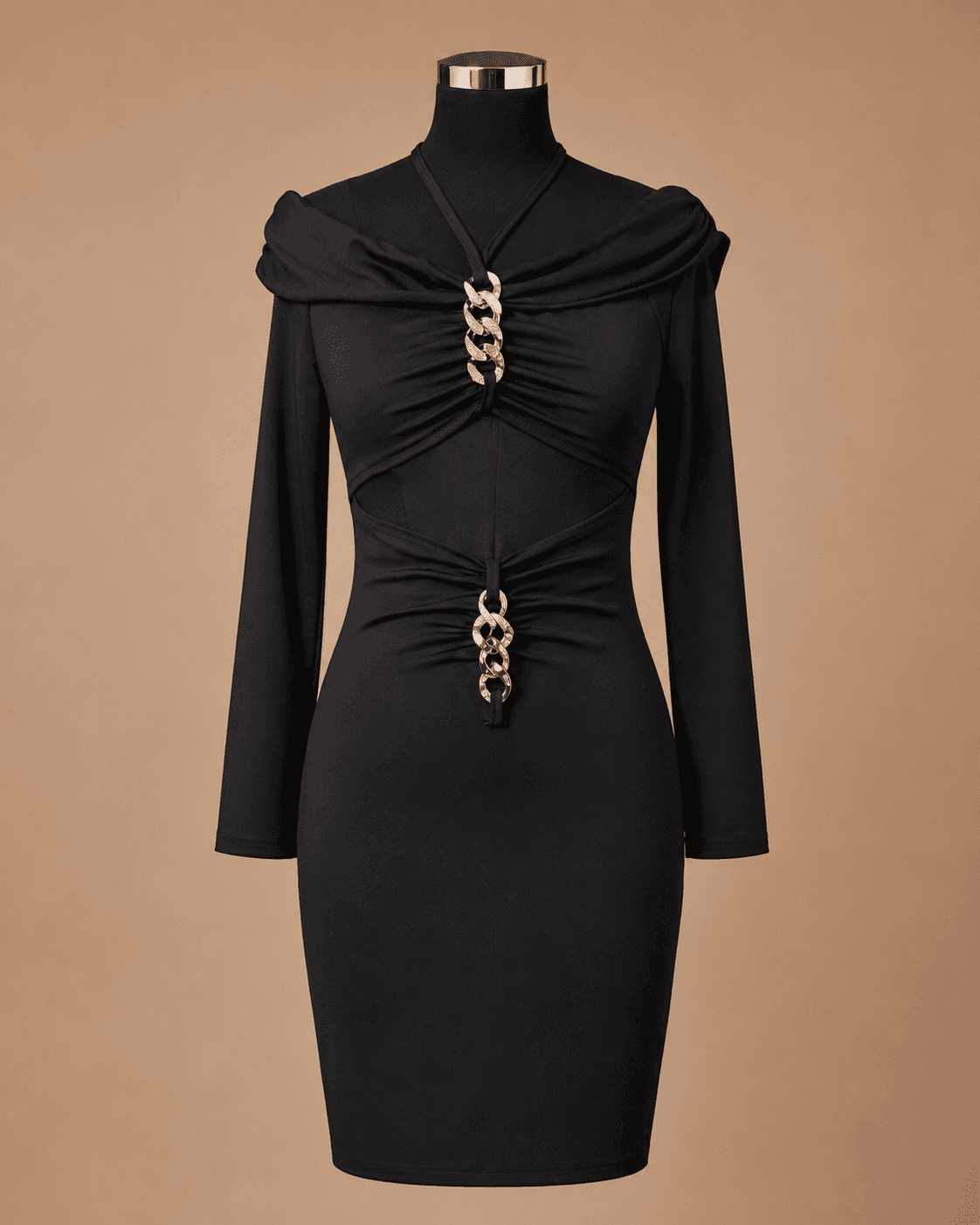 Black Structured Mini Dress