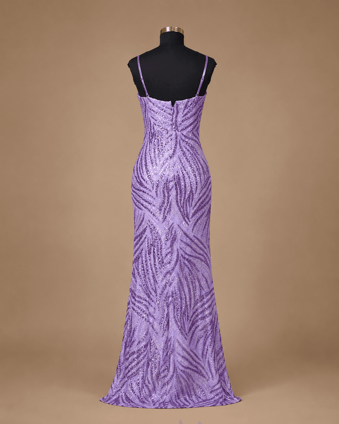 Purple Ruched Evening Gown