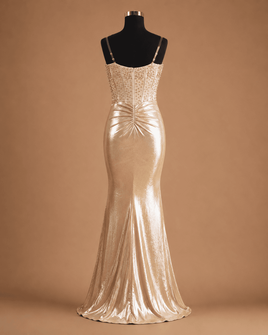 Champagne Satin Mermaid Gown