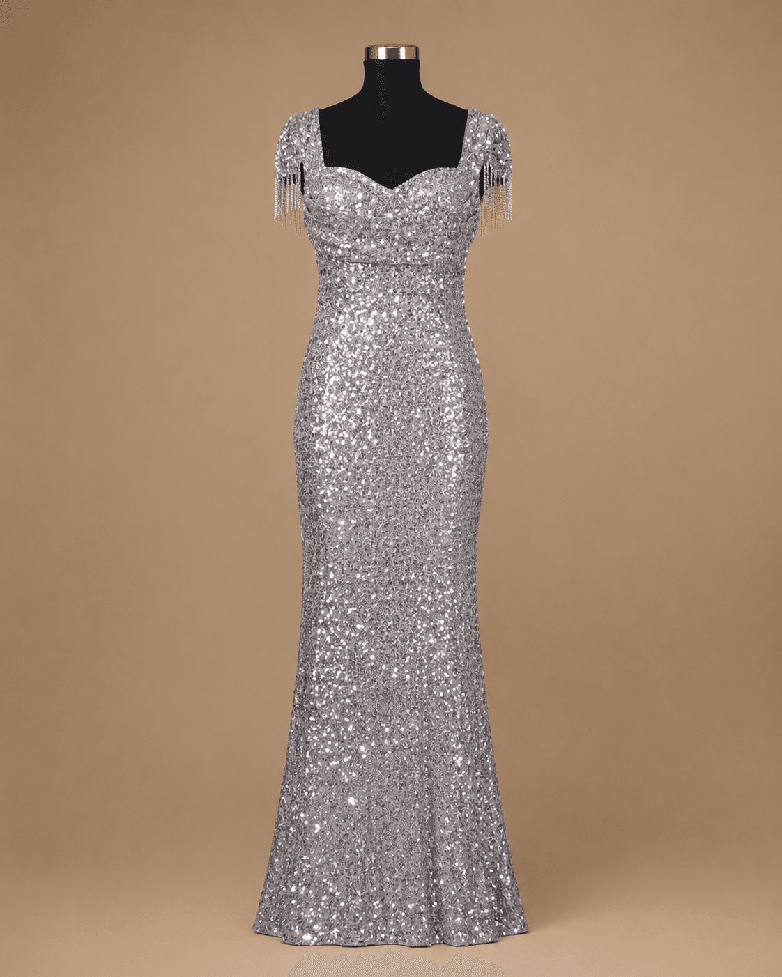 Silver Sequin Mermaid Gown