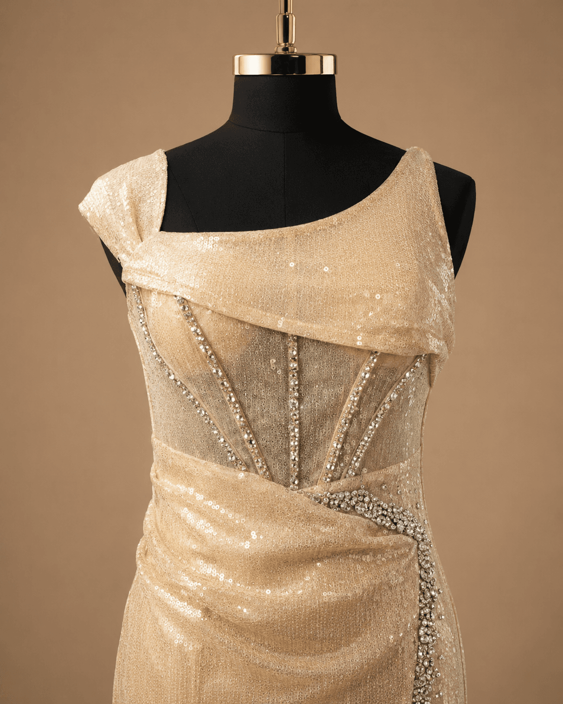 Champagne Corset Evening Gown