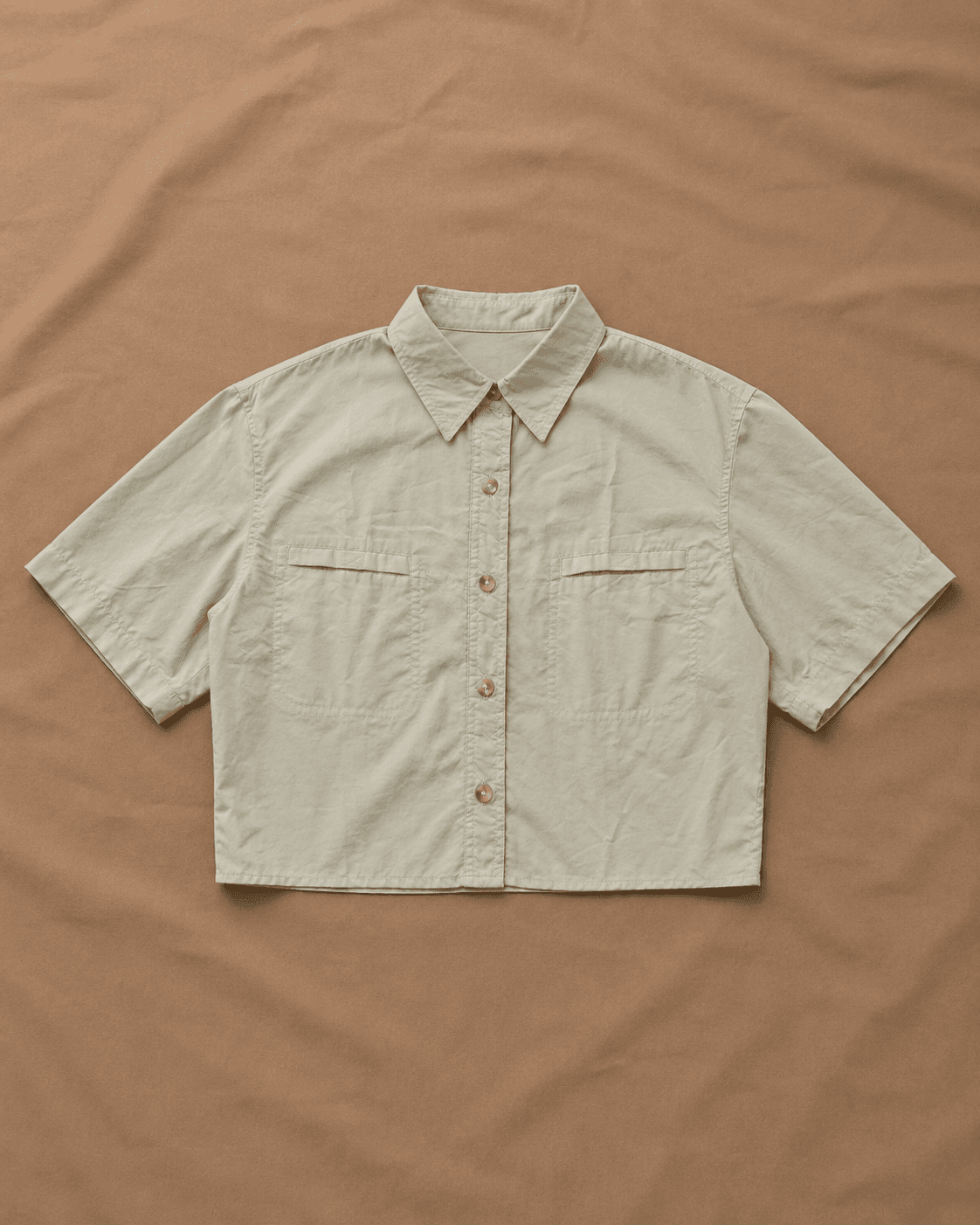 Sage Green Cropped Utility Shirt