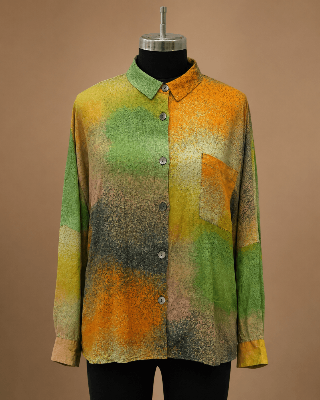 Multicolor Watercolour Longline Shirt
