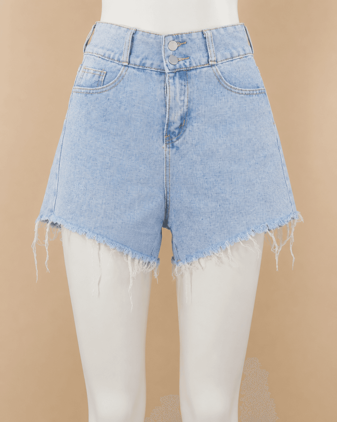 Longline Cut-Off Denim Shorts