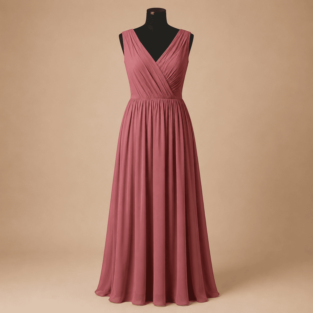 Dusty Rose Genevieve Lace-Back Gown