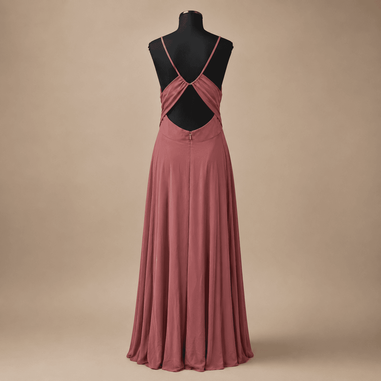 Dusty Rose Isla Open-Back Gown