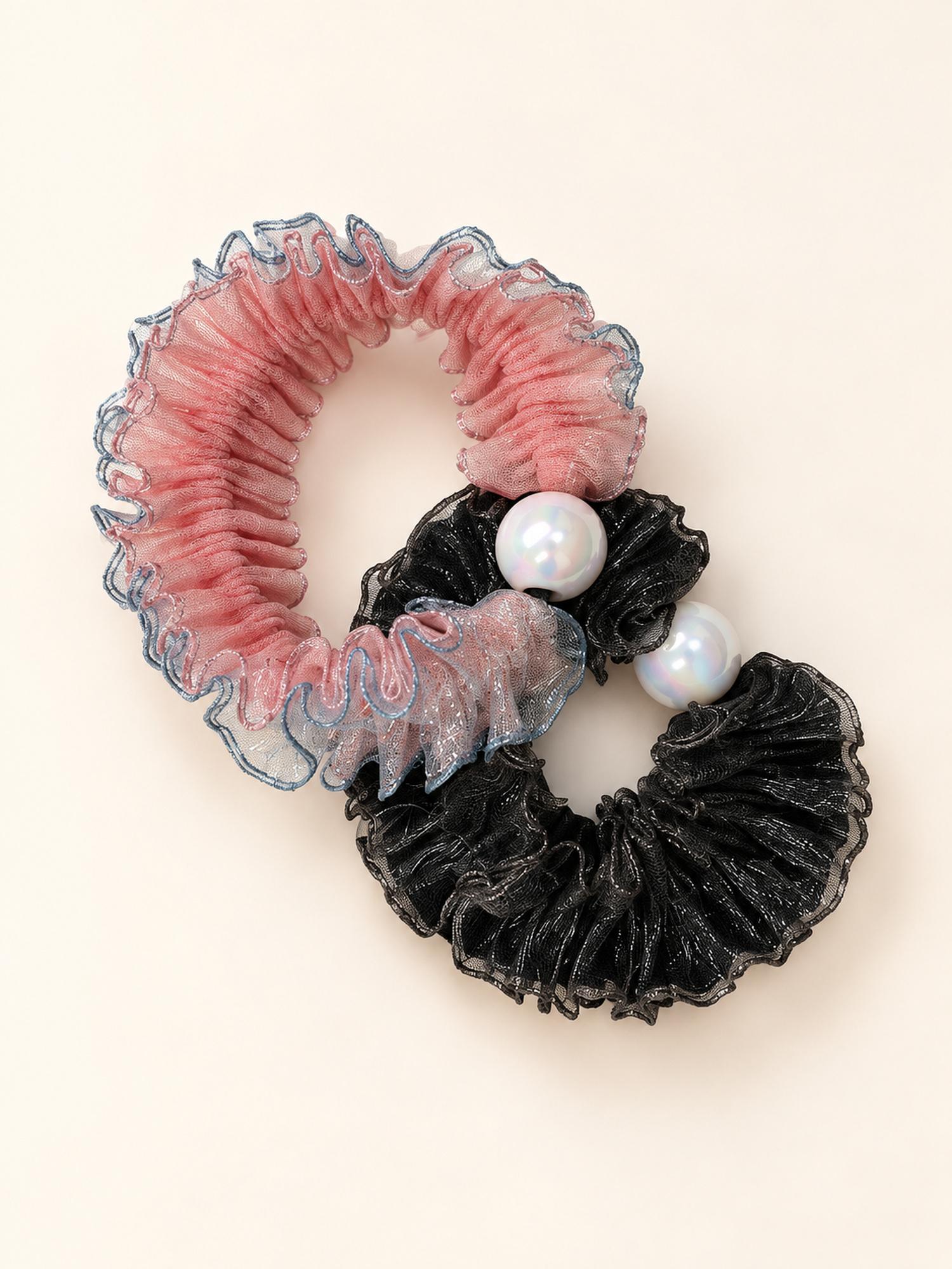 Ruffled Hair Scrunchie Duo