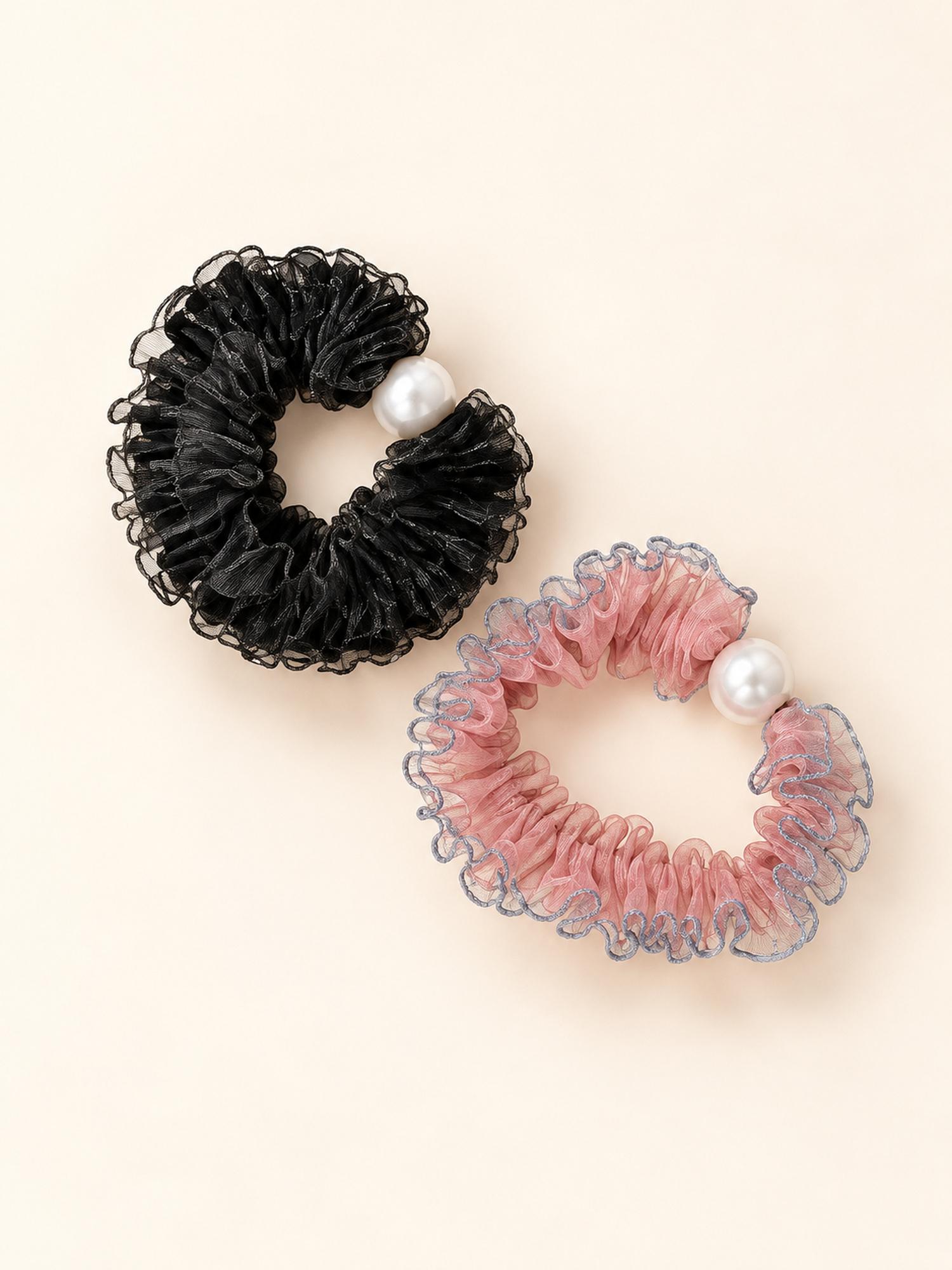 Ruffled Hair Scrunchie Duo