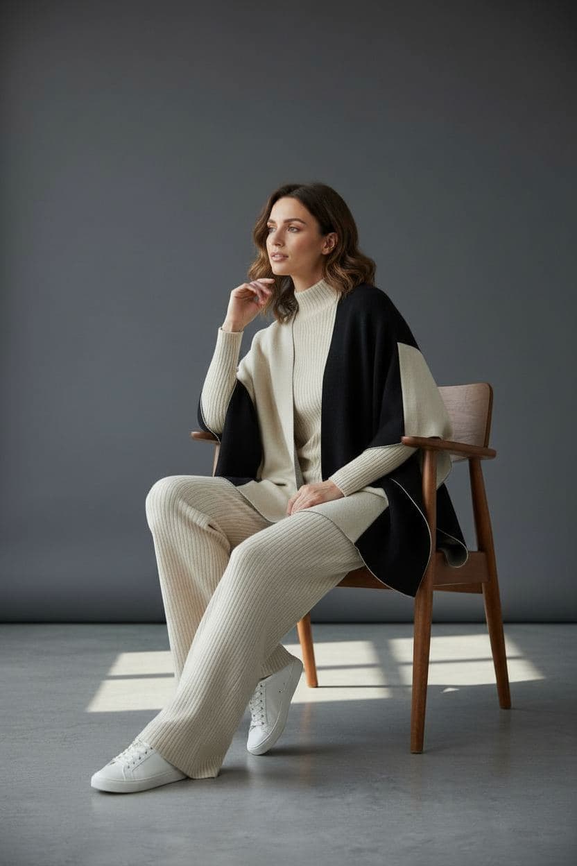 Color Block Knit Set